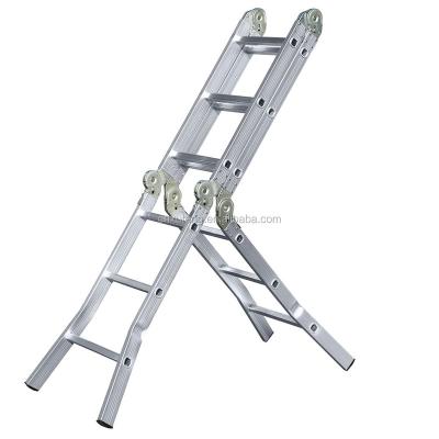 China Aluminum Folding Ladders Rust Free Standing Anti Folding Universal Ladder With Joint for sale