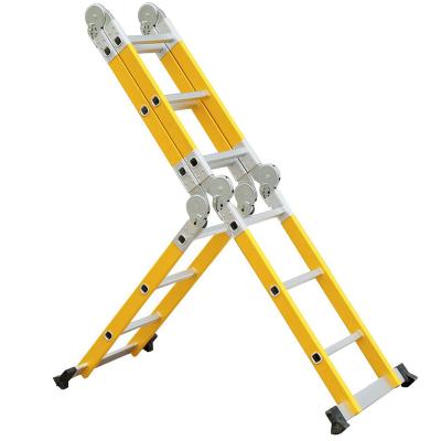 China Insulation Ladders Folding Double Section Fiberglass Extension Ladder for sale