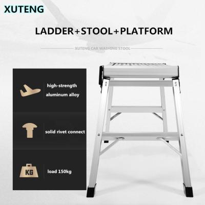 China Folding Ladders Lightweight Aluminum Easy Store Platform Ladder Portable Work Benches For Sale for sale