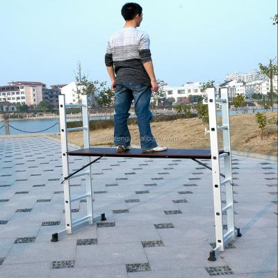 China Aluminum Backrest Ladder Scaffold Folding Ladders Movable Main Frame Scaffolding for sale