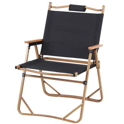 China Modern Leisure Beech Armrest Wood Aluminum Customized Foldable Chair Folding Outdoor Camping Chair for sale