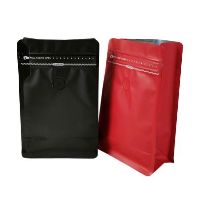 China Custom Barrier Coffee Packaging Bags With Valve Tea Bag Flat Bottom Pouch With Zipper for sale