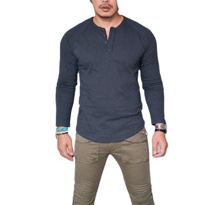 China Autumn Wear Fashion Long Sleeve Casual Breathable Tees T Shirt For Men Comfortable Plus Size Clothing Trendy for sale