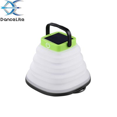 China NEW Ourdoor Collapsible Silicon Solar Powered Camping Lantern Light USB Rechargeable Tent Lamp for sale