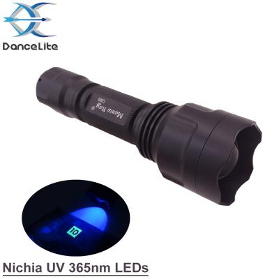 China Nichia Utraviolet 365nm 6W Industrial Flashlight 1-MODE (NVSU233B) LED Flashlight OEM Zoomable C8s Zoom In/Out Focus Torch UV Lamp for sale