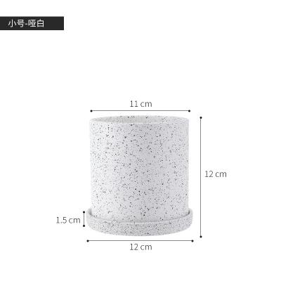 China Contemporary Cheap Price Ceramic Decal Living Room Mini Round Garden Seed Tray Flower Pot Planter for sale