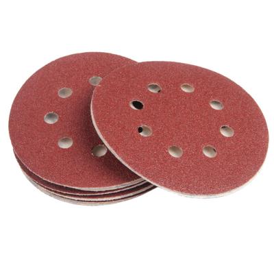 China High Quality Alunimium Oxide Abrasive Tools 5 Inch Red Aluminum Oxide Sanding Disc For Polish for sale