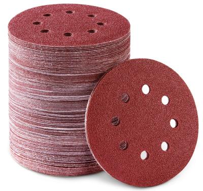 China High Quality Abrasives 5 Inch Aluminum Oxide Red Sanding Disc For Polish SD-001O for sale