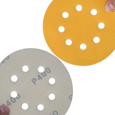 China Tool 40#-800# Aluminum Oxide Abrasives 5 Inch Yellow Sanding Disc for Polish SD-003O for sale