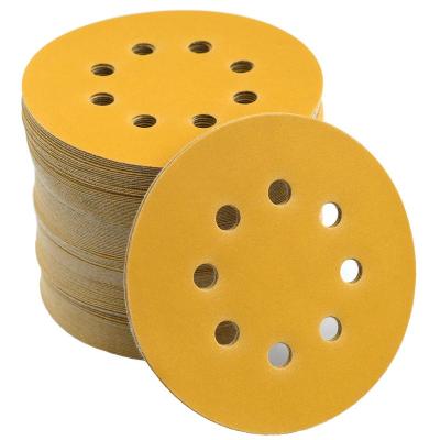 China Alunimium Oxide Abrasive Tools Aluminum Oxide 40#-800# 5 Inch Yellow Sanding Disc For Metal for sale