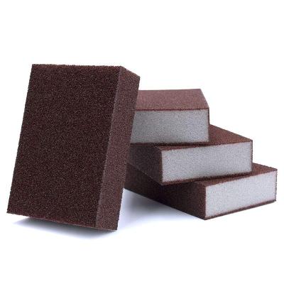 China Aluminum Oxide Waterproof Sandpaper Sponge Sandpaper Abrasive Block Sanding Tools Drywall Four-sided Abrasive Sponge Sanding Block for sale