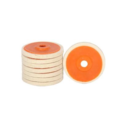 China Wholesale Orange Polishing Disc Polishing Wool Felt Polishing Wheel For Granite Car WFPD-001O for sale