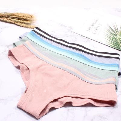 China Antibacterial Sexy Lingerie Underwear Panties Women Ribbed Ahead Low Curve/Hippie Rise for sale