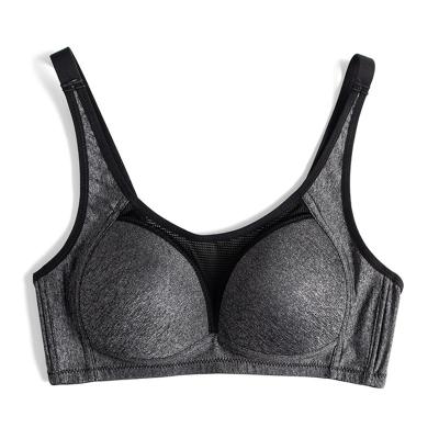 China Antibacterial professional high cup printing large size service customization Strappy back sports bra with adjustable straps for sale