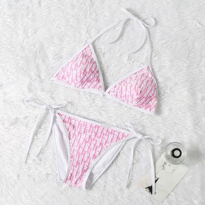 China Plus size 2021 fashion women's sexy triangle tops and string bikini bottoms swimwear swimwear for sale