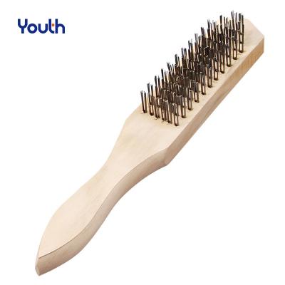 China Youth Shaped Wire Brush Polishing Knife Barbecue Cleaning Stainless Steel Wire Iron Brush Derusting Brushsteel Copper Steel Wire Brush for sale