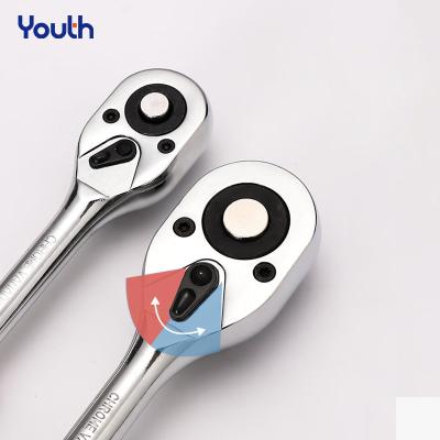 China YOUTH Ratchet Wrench 24 High Carbon Steel Teeth Extending Ratchet Socket Wrench Tool Flat Ratchet Handle Wrench Telescopic Tools for sale