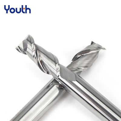 China Solid Carbide Youth Carbide 2 Flute HRC55 Carbide Tungsten Steel Tool End Mill For Aluminum Milling Cutter for sale