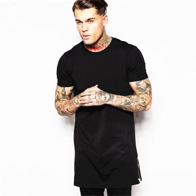 China Hop Mens Casual Anti-Wrinkle Black Long Short Sleeve Hip T-Shirt Fashion for sale