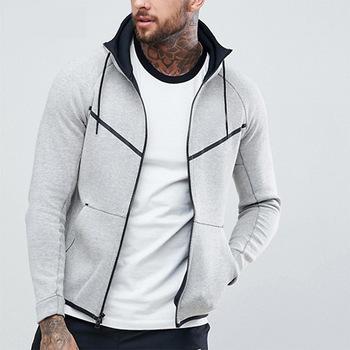 China Anti-wrinkle High Quality Custom Men's Hoodie Plain Zip Hoodie Fitness Light Weight Sports Hoodie for sale