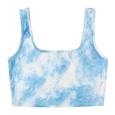 China New Popular Culture QUICK DRY Tie Dye Top Women's High Quality Women Short Crop Top Tank Top for sale