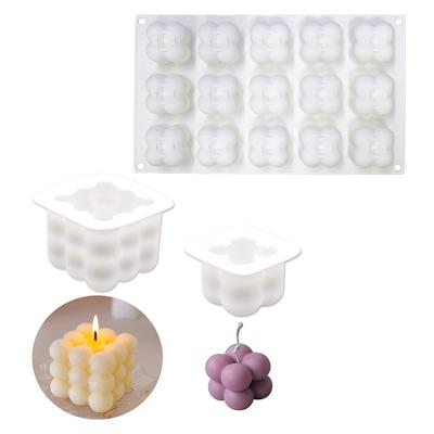 China Stocked 1/6/15 Magic Candle Mold Cube 3D Cavity Silicone Bubble Balls Sphere DIY Mold Aromatherapy Candle Wax Cover Mold for sale