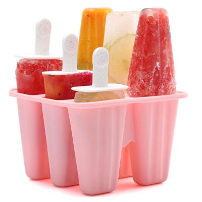 China Sustainable BPA Free Reusable Popsicle Molds 6 Pieces Silicone Ice Pop Molds Popsicle Maker for sale