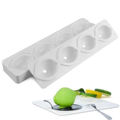 China Sustainable 3D 4 Cavity Fruit Lemon Silicon Mold Cake Molds Mousse Cake Mold for sale