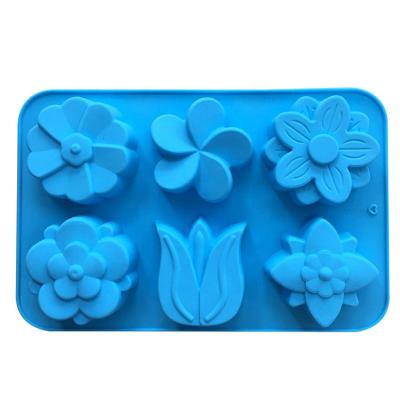 China Food Grade 8 Cavity Flower Tulip Soap Mold Sustainable Non-Toxic Silicone Cake Mold For Baking for sale