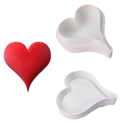 China Viable Heart Love Shape Silicone Cake Mold, Silicone Oven Safe Chocolate Mousse Dessert Mold for sale