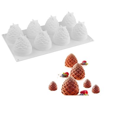 China Viable Silicone Molds For Baking 3D PineCone Silicone Mousse Cake Mold Candy Chocolate Dessert Molds Truffle Pudding Pastry for sale