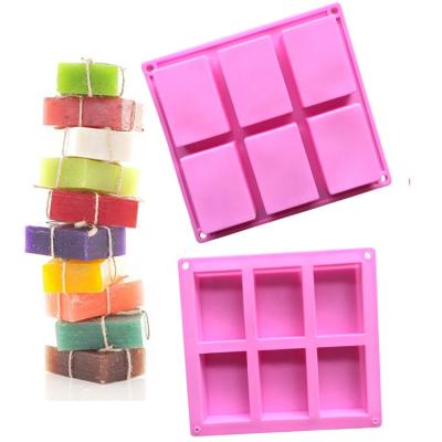 China Sustainable Easy Version 6 Cavities Rectangle 100g Silicone Soap Mold for sale