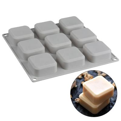 China 9 Holes 75g Squares Sustainable Silicone Soap Molds Handmade Soap For Diy Soap Making Chocolate Cake Mold Kitchen Bar And Dinner Supplies for sale