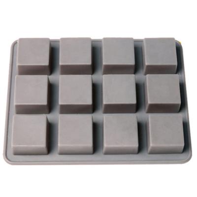 China Factory wholesale viable diy soap mold mini square silicone soap mold 12 cavities for sale