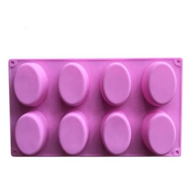 China Sustainable Easy Version 8 Cavity Oval Silicon Mold Soap For Hotel for sale