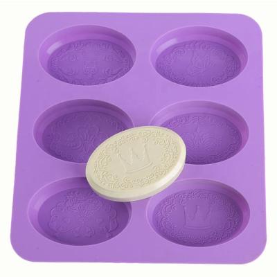 China Wholesale 6 Cavity Flower Tree Crown Viable Rectangle Plant Shape Oval Soap Mold Silicone For DIY Handmade Soap for sale