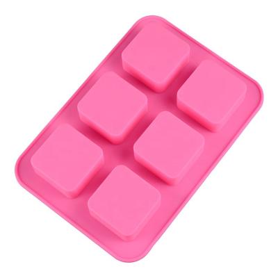 China Sustainable 4 Cavity Square Shaped Silicone Cake Mold Silicon Soap Making Mold for sale