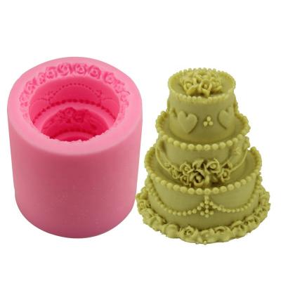 China Sustainable DIY 3D Mold Silicone Cake Decorating Fondant Multilayer Baking Mold for sale