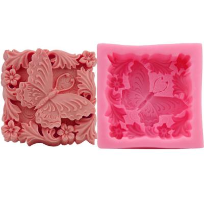 China DIY 3D Butterfly Silicone Mold Viable Decorative Silicone Fondant Baking Mold For Cake for sale