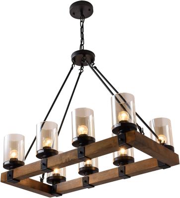 China Post Modern Wooden 8-Light Chandeliers, for Kitchen Island, Living Room, Dining for sale