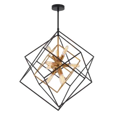 China Modern European Modern Home Decoer Hanging Black Geometric American Style Ceiling Pendant Light for sale