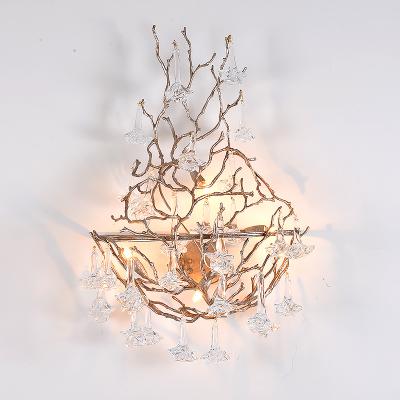 China Modern European Creative Led Lighting Bronze Marble Antique Indoor Bedroom Chandelier Lamp Wall Bedside Reading Lights for sale