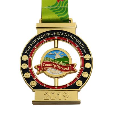 China Europe Sport Running Souvenir Custom With Metal Award Boston Design Half Finisher Display Hanger Race Ribbon Sports Marathon Medal for sale