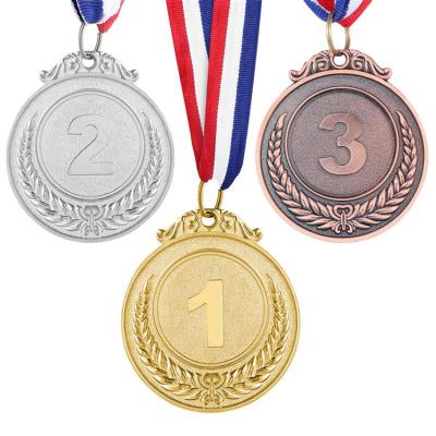 China China Wholesale Custom Sports Academics LOGO Manufacturers China Or Any Diameter Competition Metal Award Medals With Neck Ribbon for sale