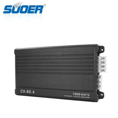 China Amplifier Suoer CK-80.4 12V Turn On Car 4 Channel Class AB Amplifier For Cars Amplifier 1000w Car Audio Amplifier for sale