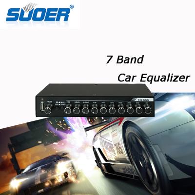 China Suoer EQ-666 EQ 7 Band Car Equalizer 6 Frequency Car Audio Equalizer EQ-666 for sale