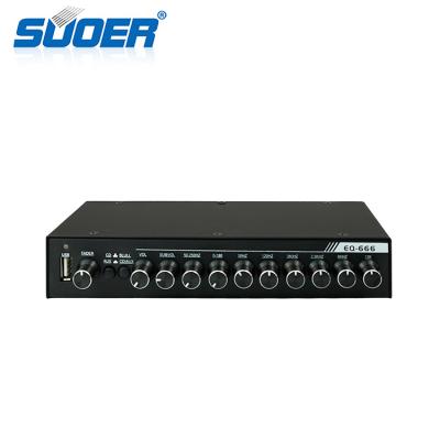 China New Suoer EQ-666 Trend Product 7 Band Car Equalizer For Car Amplifier Adjustable 6 Frequency Car Equalizer EQ-666 for sale