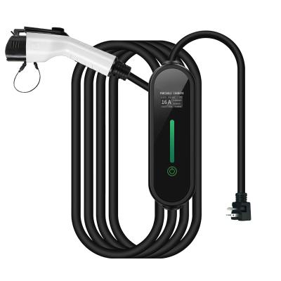 China Portable EV Charger 16A Type 1 Electric Car Charger Adjustable Current LED Screen & Indicator ODM/OEM Available BFM2 for sale