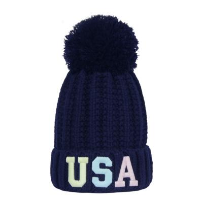 China Winter Fashion Soft Smooth Feeling Lady Knitted Hat With Furry Pom Poms for sale