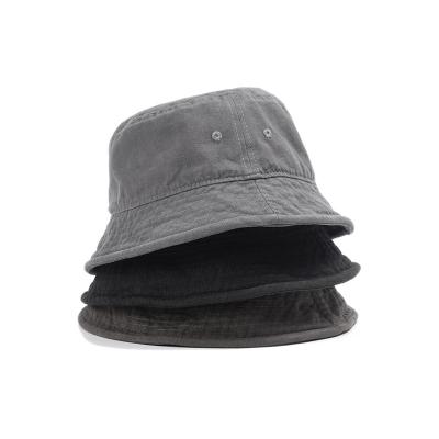 China Washed dobby with pure color basin hat retro fisherman hat for sale